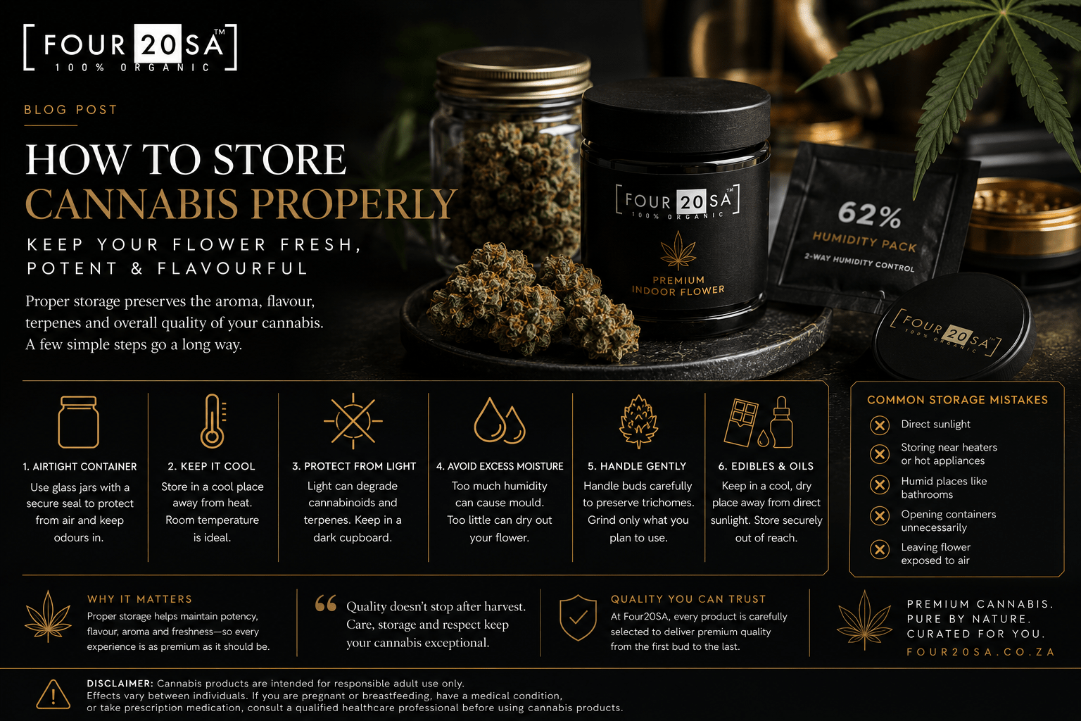 How to Store Cannabis Properly: Keep Your Flower Fresh, Potent, and Flavourful - Four20SA