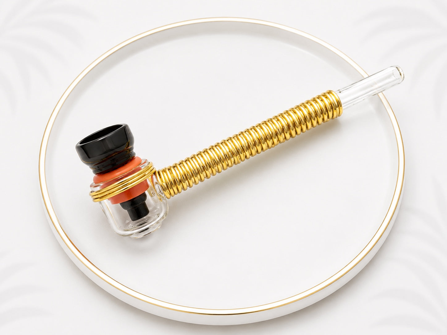 Premium clear glass hammer pipe with stable base