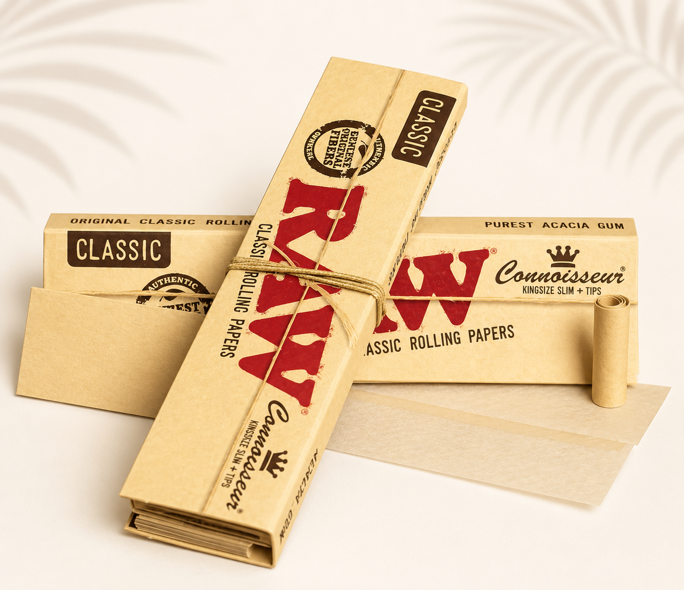 RAW Classic King Size Slim rolling papers and tips