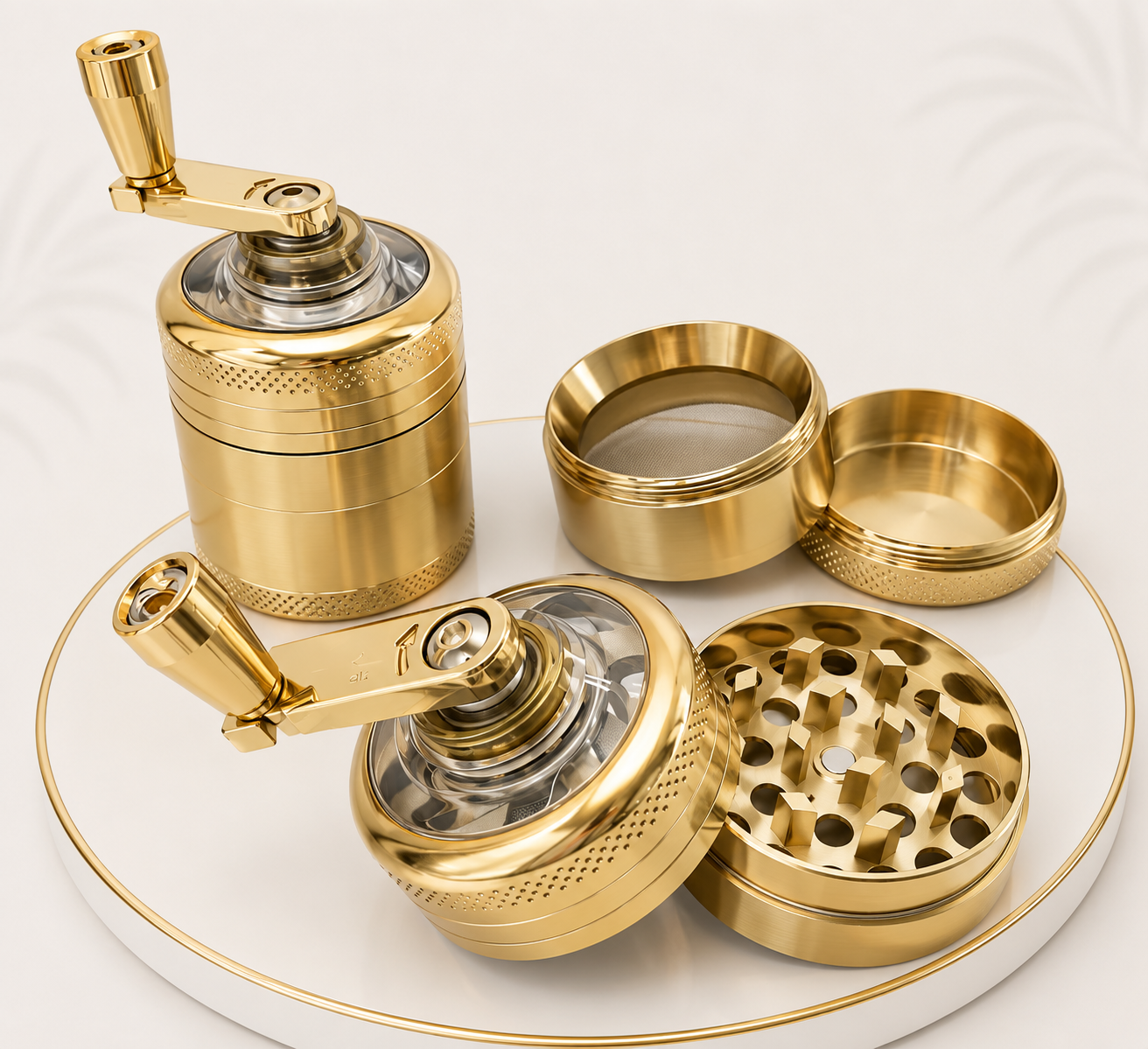 Premium gold aluminium herb grinder